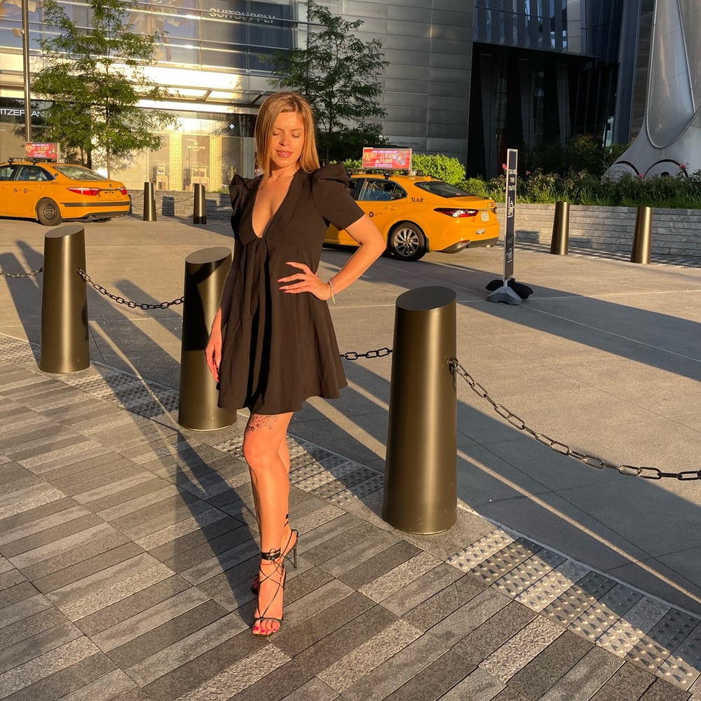 Black mini dress
